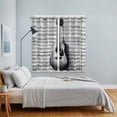 thumbnail image 5 of Curtains 84 Inches Long 2 Panels, Black Grey Guitar Grommets Window Treatment Curtain, Vintage Musical Guitar Sheet Abstract Thermal Curtains Drapes for Living Room/Bathroom, 5 of 9