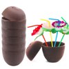 OZS 12Pcs Coconut Cups with Hibiscus Flower Straws for Hawaiian Luau Kids Party