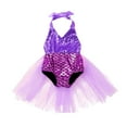 thumbnail image 1 of DPOIS Infant Baby Girls 1PCS Halter Sequined Mermaid Scales Printed Swimwear Bathing Suit, 1 of 3