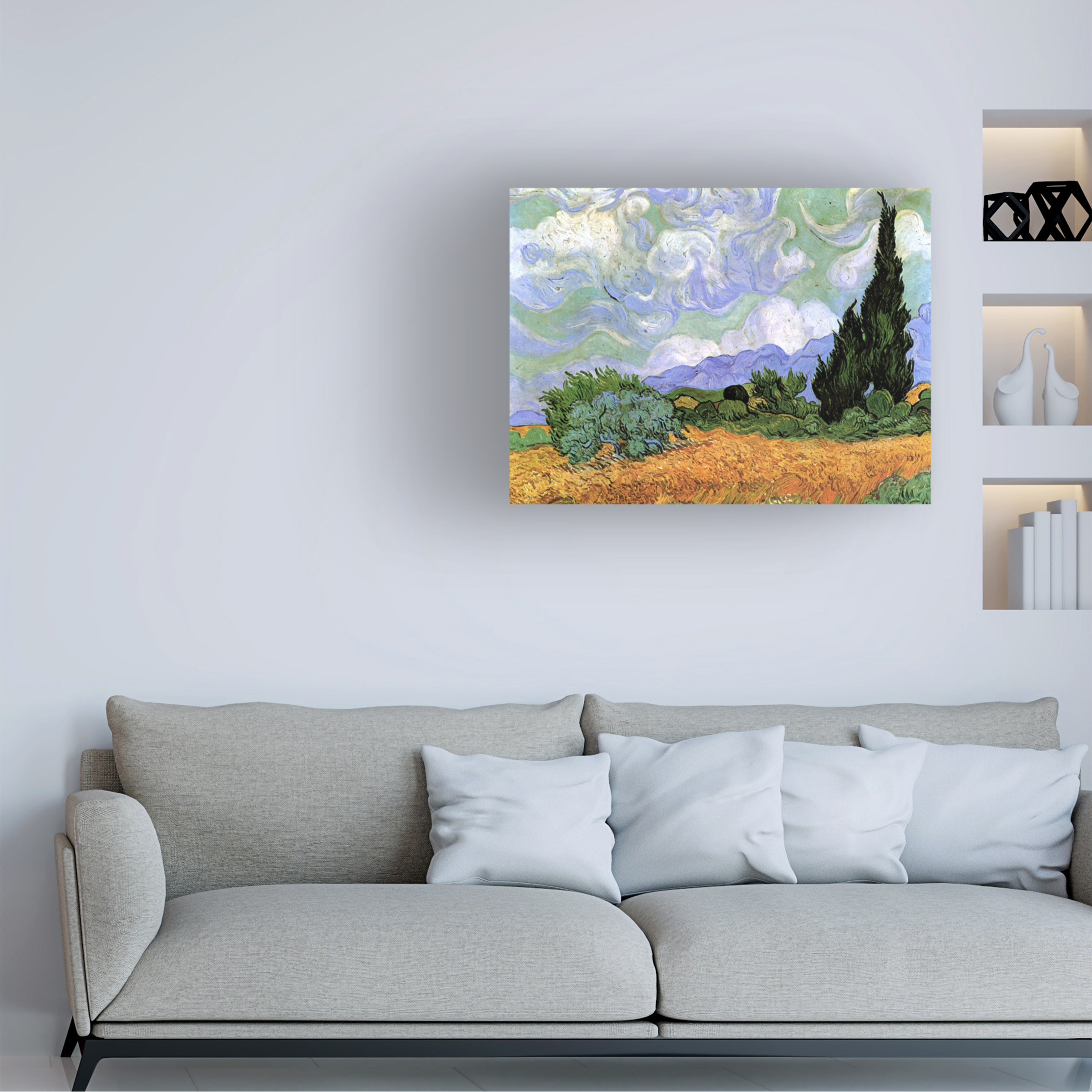 Vincent van Gogh 'Wheatfield with Cypresses' Canvas Art