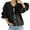 Black, variant on Elegant Women's Sweater Coat Cardigan Featuring Drawstring Round Neck and Delicate Lace Detail for Everyday Casual Wear In Autumn Winter Seasons Black M