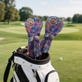 thumbnail image 4 of Uorisanigo Golf Head Covers for Drivers, Fairway Woods and Hybrids, 3 Pack Ethnic Floral Dragonfly Golf Club Head Covers, Soft Polyester Lined for Extra Club Protection, Outdoor Accessories, 4 of 7