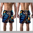thumbnail image 3 of luoweisi Men's Beach Shorts Quick Dry Swim Trunks with Mesh Lining Cartoon Owl L, 3 of 5
