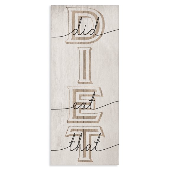 Stupell Industries Rustic Lodge Diet Did I Eat That Phrase Canvas Art, 13 x 30, by Lil' Rue