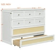 thumbnail image 3 of Harper & Bright Designs Full Murphy Bed Cabinet Bed, Full Size Murphy Bed with Storage Drawers, Wood Full Wall Bed Rattan Chest Murphy Bed Frame, White, 3 of 17