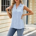 thumbnail image 2 of loopsun Plus Size Tops for Womens,Womens Summer Tops,Women's Fashion Casual Summer Solid V-neck Strappy Top Loose Blouses Sky Blue S, 2 of 5