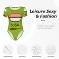 thumbnail image 6 of Uemuo Fresh Sushi Pattern Women's One Piece Short Sleeve Swimsuit Rash Guard Surfing Modest Quick-drying Swimsuit Beach Essentials-Medium, 6 of 9