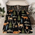 thumbnail image 2 of Feelyou Pike Fish Deer Boy Twin Sheet Sets, Rustic Farmhouse Animal Bedding, 3pcs, 2 of 7