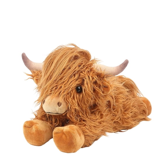 Highland Brown Cow Stuffed Animal, 11.4-inch Premium Plush Farm Doll Stuffed Animal, Cute and Soft Birthday Gift for Students and Adults