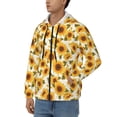 thumbnail image 3 of Kdxio Modern Elegant Sunflower Print Men Hoodies Casual Hoodies for Men with Zip Pockets Full Zip Long Sleeve Sweatshirt Sports Hooded Jacket-X-Large, 3 of 5