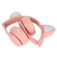 thumbnail image 1 of Cat Ear Headphones, Foldable Over Ear Headsets with LED Light , Support Memory Card for PC Laptop Smartphone Tablet, 1 of 8