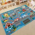 thumbnail image 4 of RLESO Room Mat 40*60Cm Home Carpet Parking Lot Climbing Mat Non-Slip Backing Fabric Car Track Rug Kids Road Map Rug for Play Area Or Bedroom Decor, 4 of 7