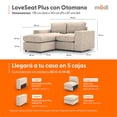 thumbnail image 2 of Sillón Loveseat Seccional Adapti Modular Reposabrazo Ancho + Otomano Beige Ostra, 2 of 9