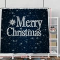 thumbnail image 2 of Merry Christmas Blue Shower Curtains Sets Sliver Bauble Shinny Dots Twinkle Stars Snowflake Happy New Year Shower Curtains with Hooks for Bath Bathroom Decors Waterproof Fabric 84x72 Inches, 2 of 5