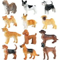 Toddmomy 12Pcs Miniature Dog Figurines Assorted Color Realistic Appearance For Educational Props And Decorative Use