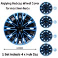 thumbnail image 2 of (4-Pack) Premium 16" Black & Blue Wheel Rim Cover Hubcaps for R16 Tire and Rim OEM Style Replacement Snap On Car Truck SUV Hub Cap - 16 Inch Set, 2 of 8