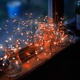 thumbnail image 5 of Twinkle Star 33FT 100 LED Halloween Lights, Fairy String Lights, Battery Operated LED Silver Wire String Lights for Christmas Wedding Party Home Holiday Decoration, Orange 1 Pack, 5 of 7