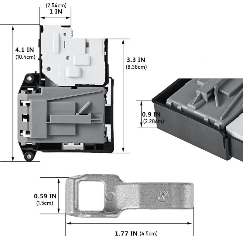 CEORPER ABS Material Washer Door Lock And Plate Substitute Parts Package
