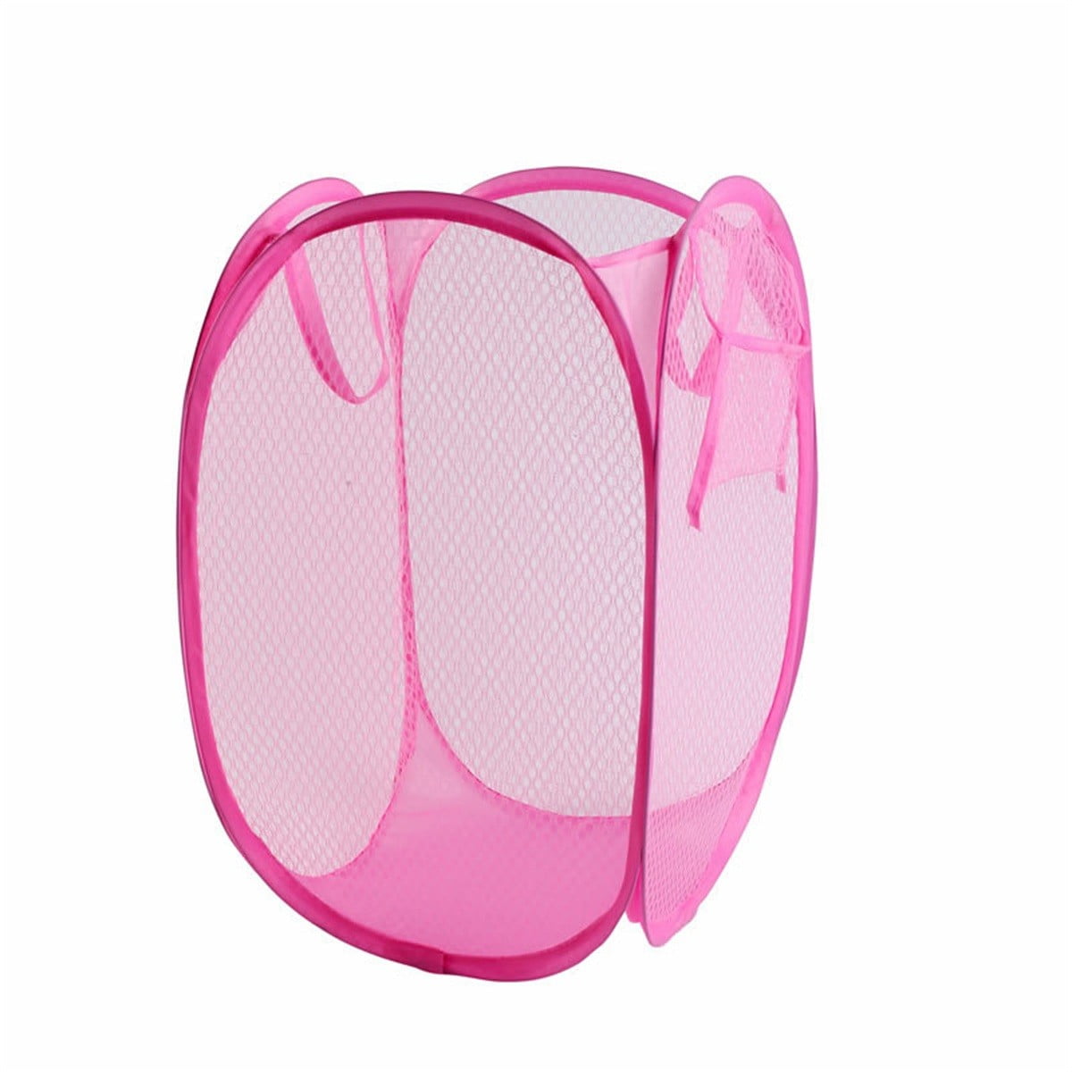 Mesh Laundry Hamper Collapsible Laundry Basket With Side Pocket