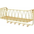 thumbnail image 1 of Estante para llaves de malla de alambre de metal, estante de pared para entrada, grande, dorado, organizador multifuncional para pasillos, vestíbulos, baños, fácil de organizar cartas, revistas,, 1 of 5