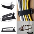thumbnail image 3 of Kit de gestión de cables negro, 4 fundas para cables de conducto, 3 clips organizadores de cables de escritorio, 10+2 clips organizadores de cables de extensión, 15 clips adhesivos para cables, 3 of 5