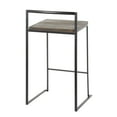thumbnail image 4 of Fuji Contemporary Stackable Counter Stool in Black with an Espresso Wood-Pressed Grain Bamboo Seat by LumiSource - Set of 2, 4 of 8