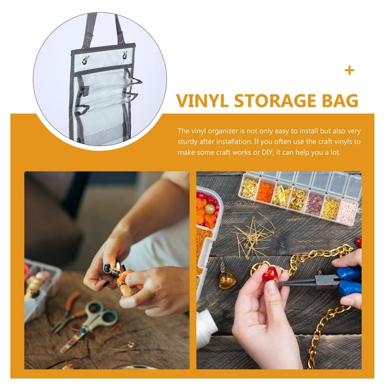 Compartments Vinyl Roll Storage Holder Over The Door Vinyl Organizer Hanging Bag, Size: 30x25x8CM