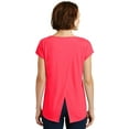 thumbnail image 4 of Discontinued District ® T-Shirt Croisé Drapé pour Femmes. Dm416 S Corail Chaud, 4 of 4