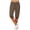 A-Brown, variant on Womens Capris with Pockets Plus Size Cropped Pants Drawstring Elastic Waist Jogger Cuff Slacks Bottoms Beige