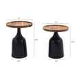 thumbnail image 3 of CC Home Furnishings Trumpet Side Tables with Round Top - 19.5" - Black and Brown - Set of 2, 3 of 8