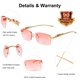thumbnail image 4 of Anteojos de sol ADE WU vintage sin montura con lente rosa rectangular, 4 of 7