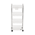 thumbnail image 1 of Carrito Auxiliar Multiusos 4 Niveles Ruedas Giratorias Transparente Plata, 1 of 5