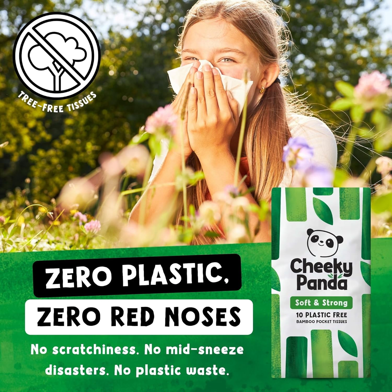 Bamboo Facial Tissue | 14 x Plastic Free Travel Tissue Packs | 140 Super Soft Pocket Tissues