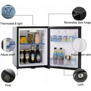 SMAD Mini Refrigerator 1.0 Cu ft, AC 110/DC 12V, Reversible Door, Silent Operation, Black
