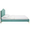 thumbnail image 3 of Modway Emerson Performance Velvet King Platform Bed in Mint, 3 of 10