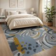 thumbnail image 3 of ODIKA 8'x10' Washable Area Rug Abstract Scattered Shape Brushwork Farmhouse Lightweight Large for Dining Room, Office, Lounge, Non-Slip Chair-Friendly Mat, 3 of 7