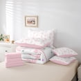 thumbnail image 6 of Feelyou Princess Pink Bow Bedding Comforter Set 7pcs, Cartoon Stars King Bedding Sets, 6 of 8