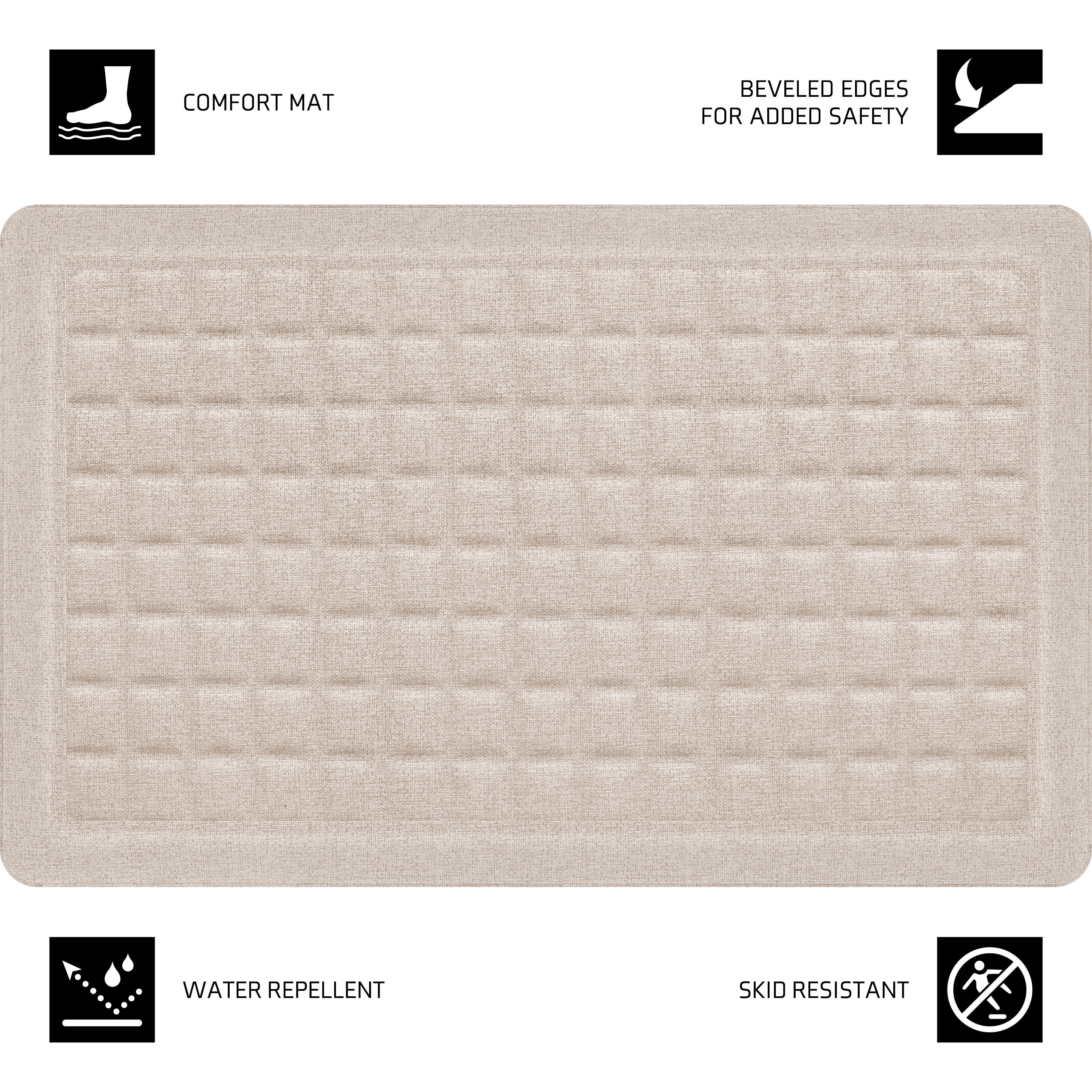 Better Homes & Gardens Gel Comfort Fallon Collection Vanilla Dream 20" x 32" Anti-Fatigue Kitchen Mat