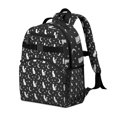 thumbnail image 2 of Black White Cat Moon Star Pattern Backpack for School,Cute School Bag,Schoolbag with Adjustable Shoulder Straps & Padded Back,15.25"x11.5"x5.25", 2 of 5