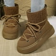 thumbnail image 6 of Tao Tao Snow Boots for Women, Platform Anti-Slip Winter Booties, Warm Fur Lace Up Round Toe Ankle Boots for Women, Comfort Faux Fur Outdoor Walking Boots Brown 43, 6 of 7
