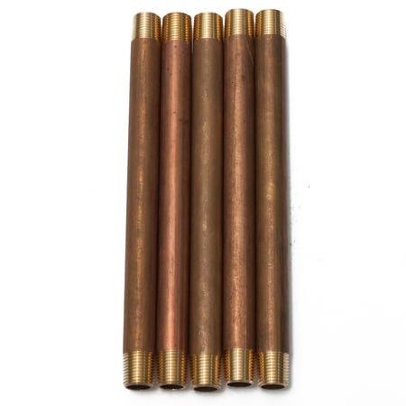 LTWFITTING Brass Pipe 5 Long Nipple Fitting 1/8 Male NPT Air Water(Pack of 5)