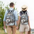 thumbnail image 4 of Yiaed Majestic Snowy Wolf Print Laptop Backpack Travel Canvas Backpack Vintage Aesthetic Backpack for School Knapsack Plain Backpack Backpack for School-Medium, 4 of 5