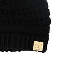 thumbnail image 2 of C.C Babies' Winter Knit Plain Cuff Skull Cap Beanie Hat, Solid Black, 2 of 5