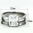 thumbnail image 2 of Womens Rings High polished (no plating) Stainless Steel Ring with AAA Grade CZ in Clear TK1229, 2 of 4