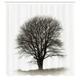 thumbnail image 3 of Ambesonne Grey Shower Curtain, Fall Tree Monochrome Art, 69"Wx70"L, Beige Black, 3 of 5