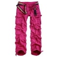 thumbnail image 1 of Matchstick Women Cargo Pants Casual Solid Trousers with Pockets, 1 of 5