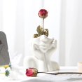thumbnail image 2 of Jarrón con forma de cara para flores, jarrón con forma de cabeza de niña, jarrón con forma de cuerpo femenino, jarrón de cerámica, elegante y único, floreros de arte moderno para la decoración de la, 2 of 6