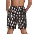 thumbnail image 2 of Lsque Mens Swim Trunks Snowflake Cream Hot Cocoa Pattern - Bathing Suit Compression Liner - Beach Swim Shorts Swimwear - (S-3XL) - Stretch Quick Dry -3X-Large, 2 of 9