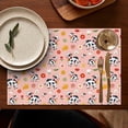 thumbnail image 4 of Pink Cow Flower Cow Pattern Summer Placemats Table Placemats Set Of 6-Linen Kitchen Washable Placemats Table Mats 11.8"x17.7" Non-Slip Heat Resistant, 4 of 5