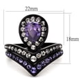 thumbnail image 2 of Luxe Jewelry Designs 2-Piece Women's Stainless Steel Wedding Ring Set with Clear and Amethyst CZ,, 2 of 4